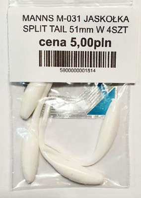 MANNS JASKÓŁKA M-031 SPLIT TAIL roz: 51mm kolor: W op. 4szt