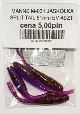 MANNS JASKÓŁKA M-031 SPLIT TAIL roz: 51mm kolor: EV op. 4szt