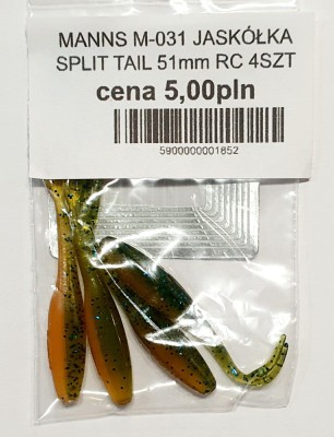 MANNS JASKÓŁKA M-031 SPLIT TAIL roz: 51mm kolor: RC op. 4szt
