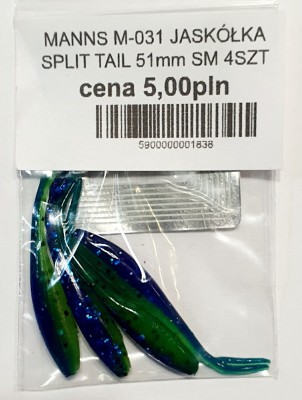 MANNS JASKÓŁKA M-031 SPLIT TAIL roz: 51mm kolor: SM op. 4szt