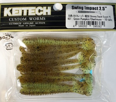 KEITECH SWING IMPACT 2,5" (6,35cm) #401 Green Pupkin/Chartreuse - op. 10szt