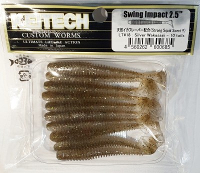 KEITECH SWING IMPACT 2,5" (6,35cm) LT#18 Silver Wakasagi  - op. 10szt