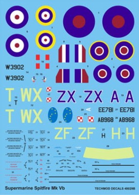TECHMOD 48029 1:48 SUPERMARINE SPITFIRE Mk.Vb [KALKI] 