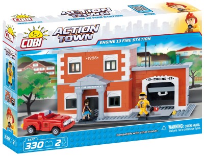 COBI 1477 13 Remiza straży pożarnej (330 klocków + 2 figurki)