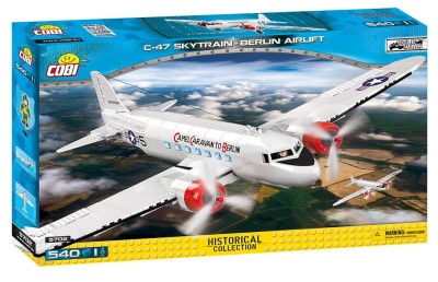 COBI 5702 samolot C-47 Skytrain Berlin Airlift (540 klocków + 1 figurka)