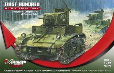 MIRAGE 726070 1:72 M3 US LIGHT TANK "Z PIERWSZEJ SETKI"