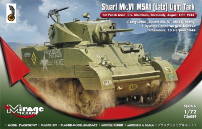 MIRAGE 726089 1:72 Czołg Lekki 'Stuart Mk.VI' M5A1 (późny) 1 Dywizja Pancerna gen. Maczka, Chambois, 18 sierpnia 1944
