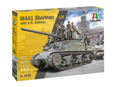 ITALERI 6568 1:35 M4A1 SHERMAN with U.S. infantry