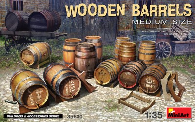 MINIART 35630 1:35 Wooden Barrels Medium Size