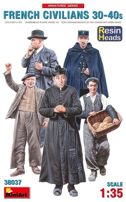 MINIART 38037 1:35 French Civilians 30-40s (resin heads)