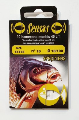 PRZYPONY SENSAS SPECIMENS #10 0.18mm/40CM (op. 10szt) [55158]