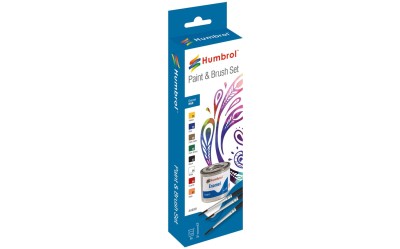 HUMBROL AA9061 ENAMEL MATT + BRUSHES [PAINT SET]