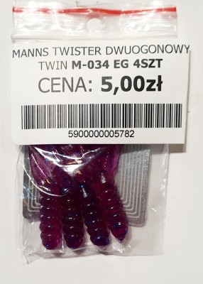 MANNS TWISTER PODWÓJNY OGON M-034 roz: 42mm kol: EG op. 4szt 