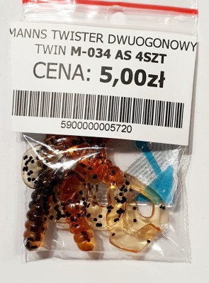 MANNS TWISTER PODWÓJNY OGON M-034 roz: 42mm kol: AS op. 4szt
