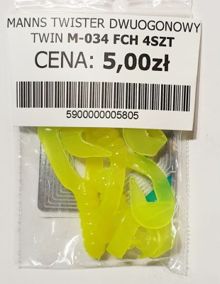 MANNS TWISTER PODWÓJNY OGON M-034 roz: 42mm kol: FCH op. 4szt 