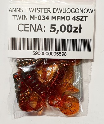 MANNS TWISTER PODWÓJNY OGON M-034 roz: 42mm kol: MFMO op. 4szt 