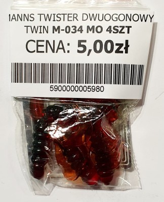 MANNS TWISTER PODWÓJNY OGON M-034 roz: 42mm kol: MO op. 4szt 