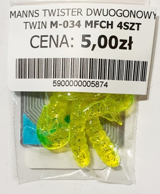 MANNS TWISTER PODWÓJNY OGON M-034 roz: 42mm kol: MFCH op. 4szt 