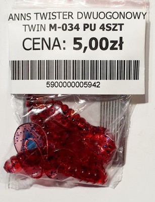 MANNS TWISTER PODWÓJNY OGON M-034 roz: 42mm kol: PU op. 4szt 