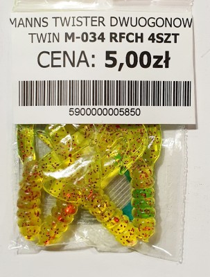 MANNS TWISTER PODWÓJNY OGON M-034 roz: 42mm kol: RFCH op. 4szt 