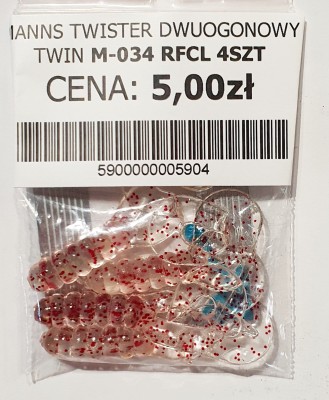 MANNS TWISTER PODWÓJNY OGON M-034 roz: 42mm kol: RFCL op. 4szt 
