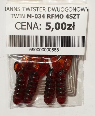 MANNS TWISTER PODWÓJNY OGON M-034 roz: 42mm kol: RFMO op. 4szt 