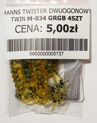 MANNS TWISTER PODWÓJNY OGON M-034 roz: 42mm kol: GRGB op. 4szt 