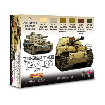 LIFECOLOR CS01 German WWII Tanks Set1 [PAINT SET]