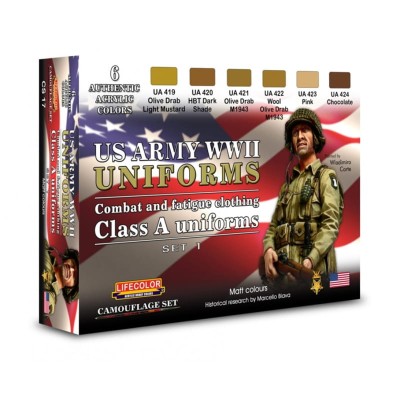 LIFECOLOR CS17 USA WWII Army Uniforms Set 1 [PAINT SET]