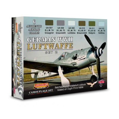 LIFECOLOR CS07 German WWII Luftwaffe Set 2 [PAINT SET]