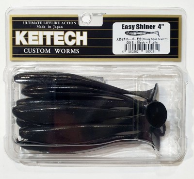 KEITECH EASY SHINER 4" (10cm) #001 Black opak. -7szt. 