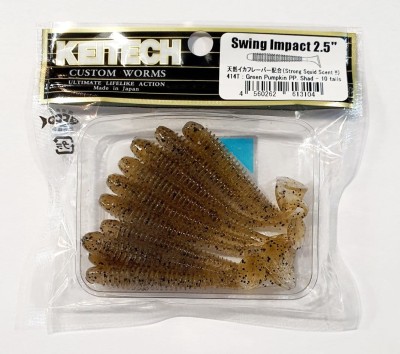 KEITECH SWING IMPACT 2,5" (6,35cm) #414 Green Pumpkin PP. Shad - op. 10szt 