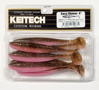 KEITECH EASY SHINER 4" (10cm) LT#52 Green Pumpkin Pink (opak.- 7szt.) 