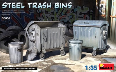 MINIART 35636 1:35 Steel Trash Bins (śmietniki)