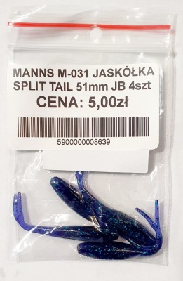 MANNS JASKÓŁKA M-031 SPLIT TAIL roz: 51mm kolor: JB op. 4szt 