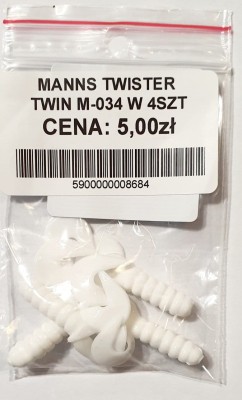 MANNS TWISTER PODWÓJNY OGON M-034 roz: 42mm kol: W op. 4szt 