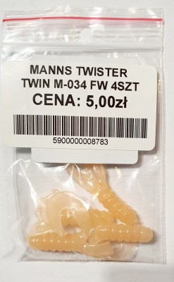 MANNS TWISTER PODWÓJNY OGON M-034 roz: 42mm kol: FW op. 4szt 