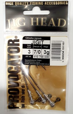 GŁÓWKA JIGOWA PROVOCATOR hak nr 7/0 waga  3g opak. 3szt
