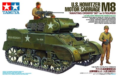 TAMIYA 35312 1:35 US Howitzer Motor Carriage M8 - Awaiting Orders w/3 Figures