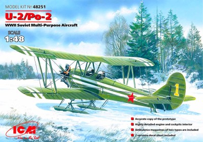 ICM 48251 1:48 U-2/Po-2, WWII Soviet Multi-Purpose Aircraft