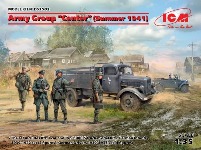 ICM DS3502 1:35 Army Group “Center” (Summer 1941)  (Kfz.1, Typ L3000S, German Infantry (4 figures), German Drivers (4 figures))