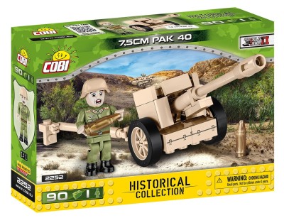 COBI 2252 Armata przeciwpancerna 7,5 cm PaK 40 (90 klocków + 1 figurka)