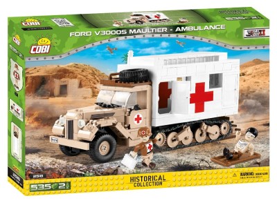 COBI 2518 Ford V3000S Maultier Ambulance (535 klocków + 2 figurki)