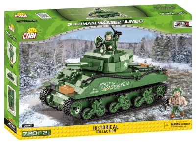 COBI 2550 Czołg Sherman M4A3E2 Jumbo (720 klocków + 2 figurki)