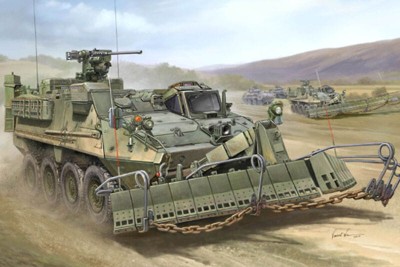 TRUMPETER 01575 1:35 American M1132 Engineer Squad Vehicle with SMP-Surface Mine Plow/AMP