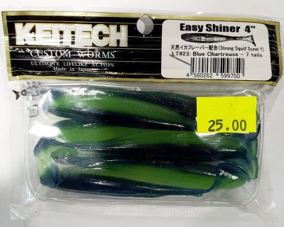KEITECH EASY SHINER 4" (10cm) LT#23 Blue Chartreuse opak.- 7szt.