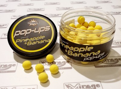KULKI DYNAMITE BAITS FLURO POP UPS 12mm - PINEAPPLE & BANANA (DY1616) [22554] 