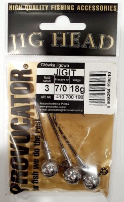 GŁÓWKA JIGOWA PROVOCATOR hak nr 7/0 waga 18g opak. 3szt