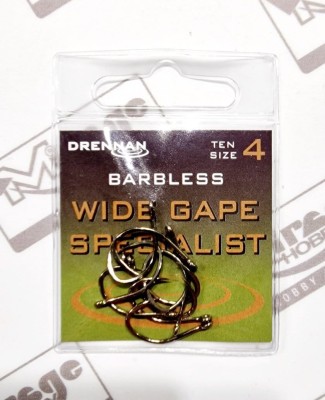 DRENNAN HACZYKI WIDE GAPE SPECIALIST (barbless)  #4 (op. 10szt) [HEWGSB004]