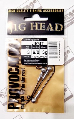 GŁÓWKA JIGOWA PROVOCATOR hak nr 6/0 waga  3g opak. 3szt